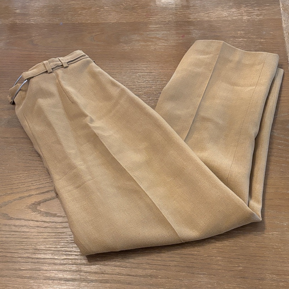 Elegant Tan Women's wool Trousers - Picture 2 of 4